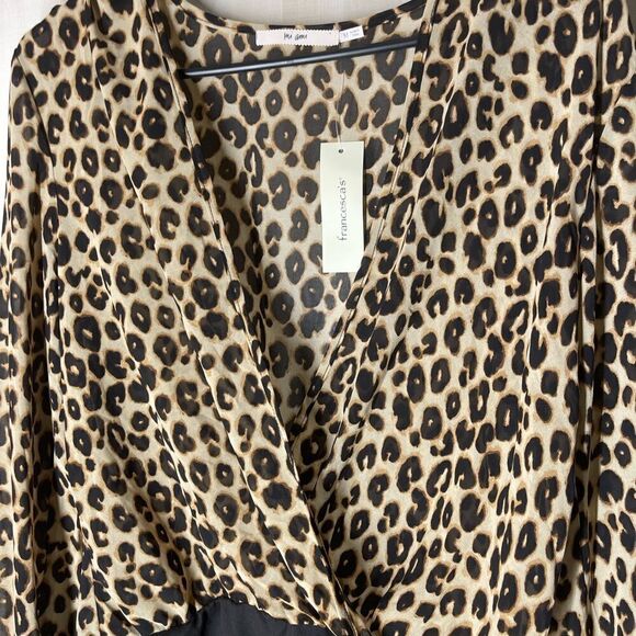 Mi Ami leopard body suit wrap style from‎ Francesca’s, size medium - Picture 5 of 10
